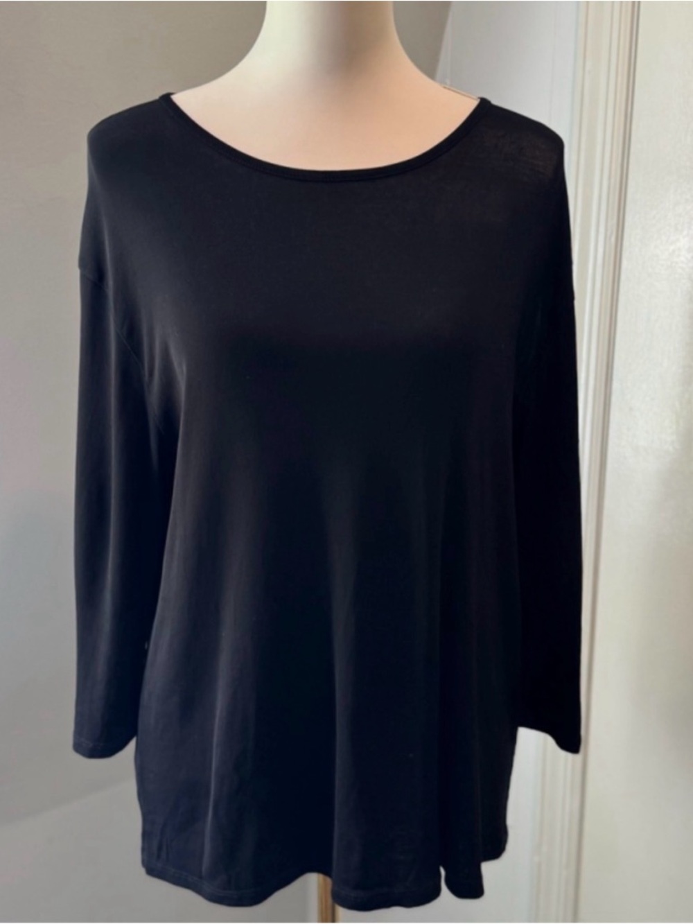 Vince Black Scoop Neck Relaxed oversized Long Sleeve Top | Size Small